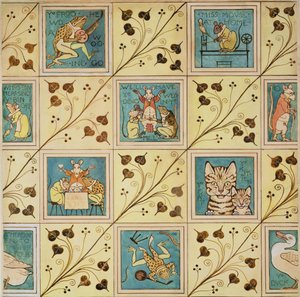 Ontwerp voor kinderkamerbehang door Charles Francis Annesley Voysey